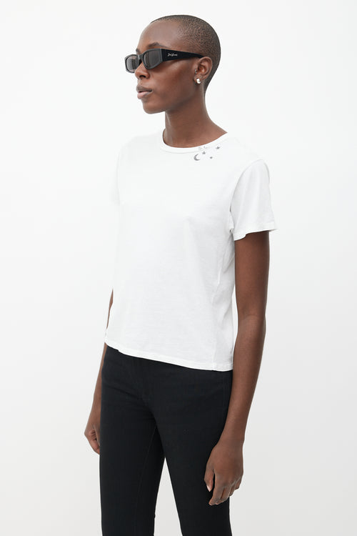 Saint Laurent White SL Star T-Shirt
