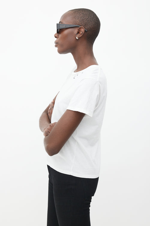 Saint Laurent White SL Star T-Shirt