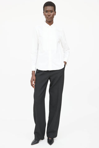Saint Laurent Pleated Button Up Top
