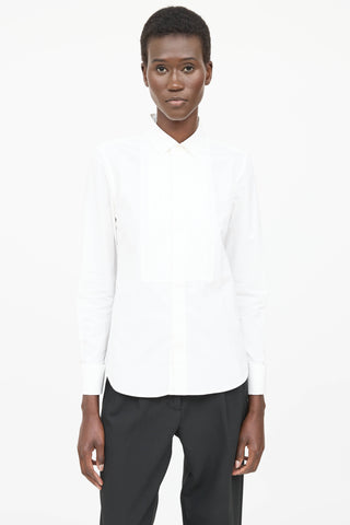 Saint Laurent Pleated Button Up Top