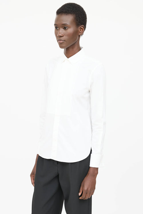 Saint Laurent Pleated Button Up Top