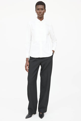 Saint Laurent Pleated Button Up Top