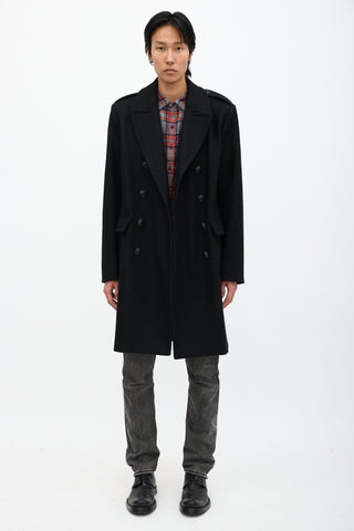 Saint Laurent Wool Double Breasted Coat