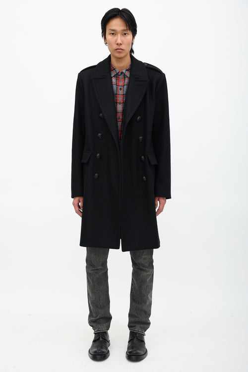 Saint Laurent Wool Double Breasted Coat