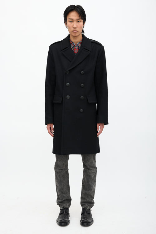 Saint Laurent Wool Double Breasted Coat