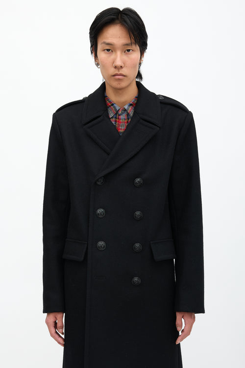 Saint Laurent Wool Double Breasted Coat