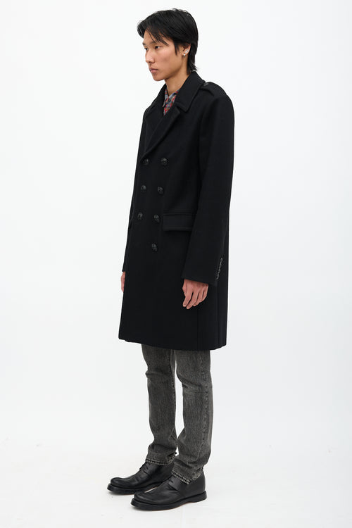 Saint Laurent Wool Double Breasted Coat