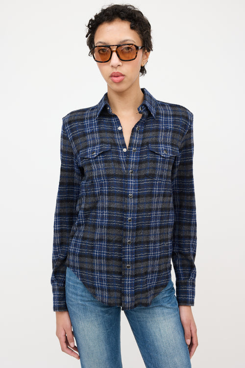 Saint Laurent Wool Tartan Flannel Shirt