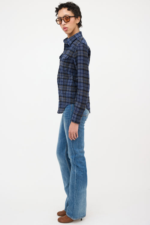 Saint Laurent Wool Tartan Flannel Shirt