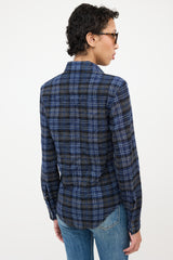 Saint Laurent Wool Tartan Flannel Shirt