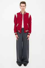 Saint Laurent Wool Teddy Varsity Jacket
