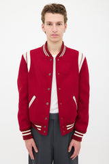 Saint Laurent Wool Teddy Varsity Jacket