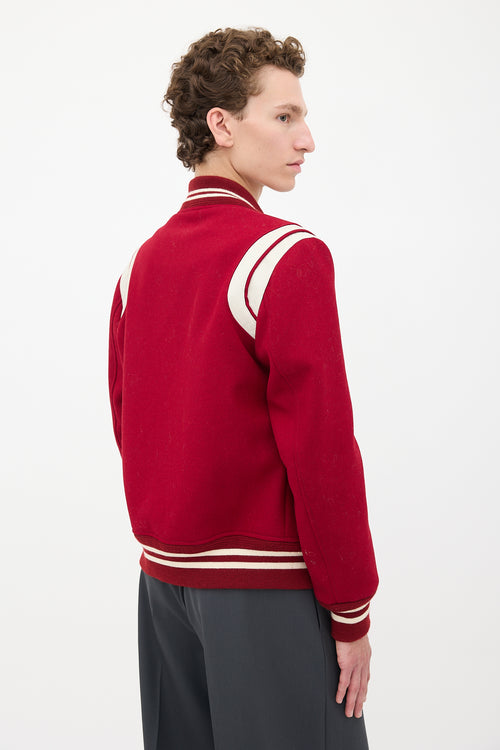 Saint Laurent Wool Teddy Varsity Jacket