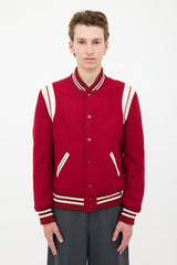 Saint Laurent Wool Teddy Varsity Jacket