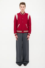 Saint Laurent Wool Teddy Varsity Jacket