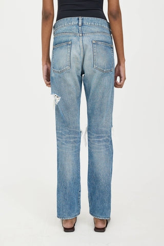 Saint Laurent D18 Distressed Slim Jeans
