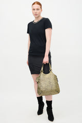 Saint Laurent Metallic Leather Tote