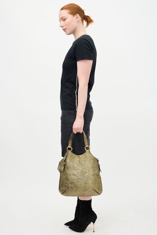 Saint Laurent Metallic Leather Tote