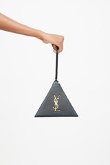 Saint Laurent 2018 Black & Gold Pyramid Cassandre Clutch