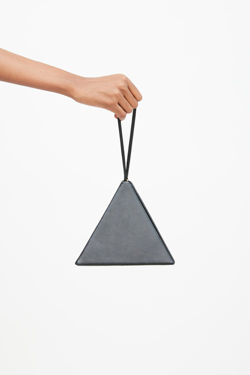 Saint Laurent 2018 Black & Gold Pyramid Cassandre Clutch