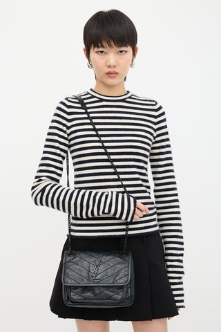 Saint Laurent 2019 Crinkled Leather Niki Baby Bag