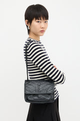 Saint Laurent 2019 Crinkled Leather Niki Baby Bag