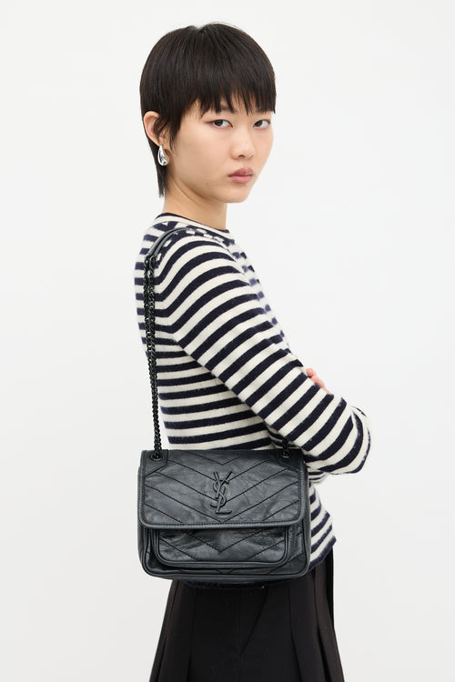 Saint Laurent 2019 Crinkled Leather Niki Baby Bag