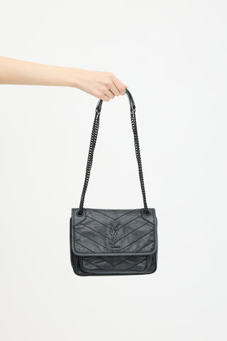 Saint Laurent 2019 Crinkled Leather Niki Baby Bag