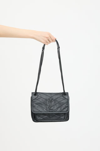 Saint Laurent 2019 Crinkled Leather Niki Baby Bag