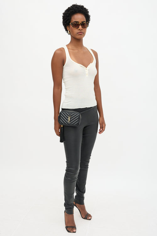 Saint Laurent 2019 Quilted Leather Lou Camera Belt Bag