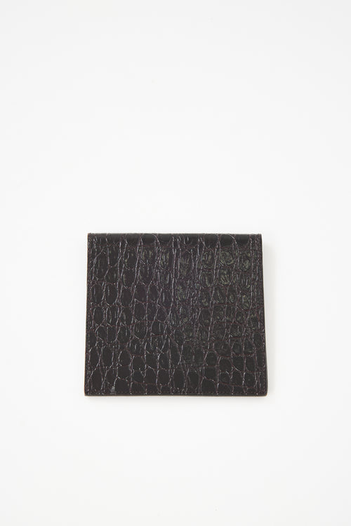 Saint Laurent Embossed Leather Passport Holder