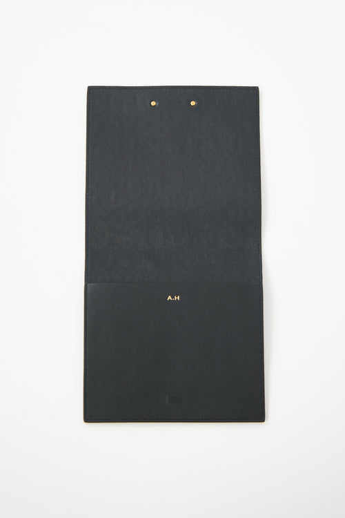 Saint Laurent Embossed Leather Passport Holder