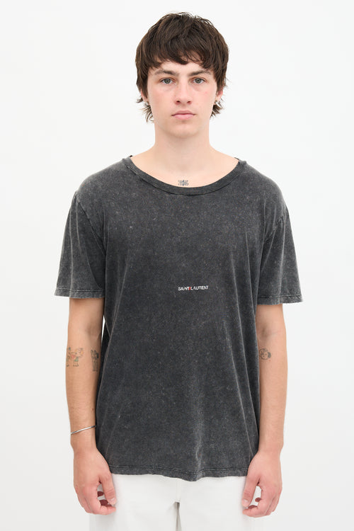 Saint Laurent Acid Wash Logo T-Shirt