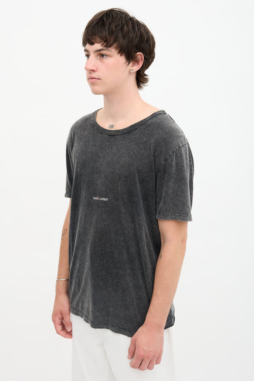 Saint Laurent Acid Wash Logo T-Shirt