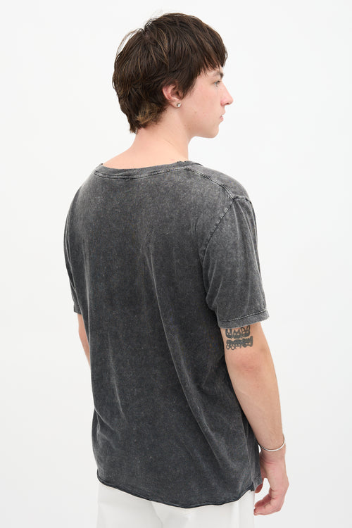 Saint Laurent Acid Wash Logo T-Shirt