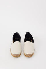 Saint Laurent Beige Canvas Embroidered Logo  Flat