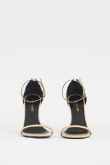 Saint Laurent Beige Patent Leather Jane Heel