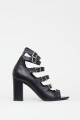 Saint Laurent Black Babies Cut Out Leather Sandal