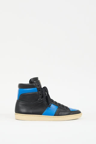 Saint Laurent Black & Blue Leather SL10H Sneaker