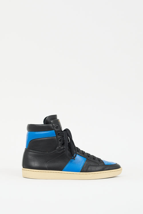 Saint Laurent Black & Blue Leather SL10H Sneaker