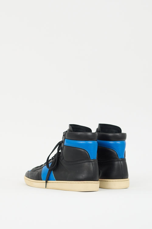 Saint Laurent Black & Blue Leather SL10H Sneaker