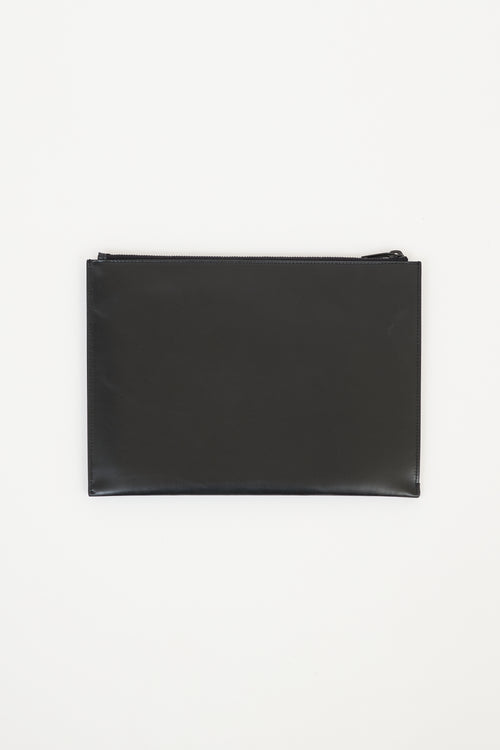 Saint Laurent Black Smooth Leather Clutch