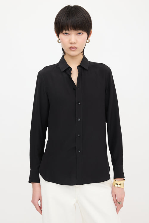 Saint Laurent Silk Button Up Shirt