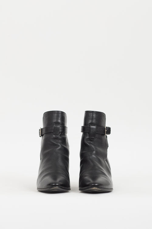 Saint Laurent Black Leather Wyatt Jodhpur Boot