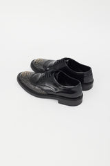 Saint Laurent Black Patent Nail Studded Brogue