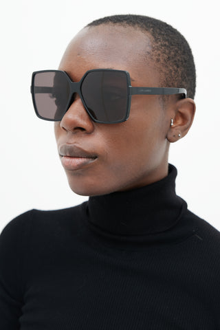 Saint Laurent Black SL232 Square Sunglasses