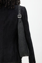 Saint Laurent Black & Silver Le 5 a 7 Medium Rhinestone Bag