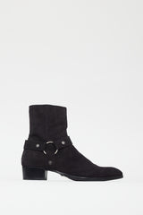 Saint Laurent Black Suede Wyatt Boot