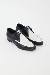 Saint Laurent Black & White Leather Oxford
