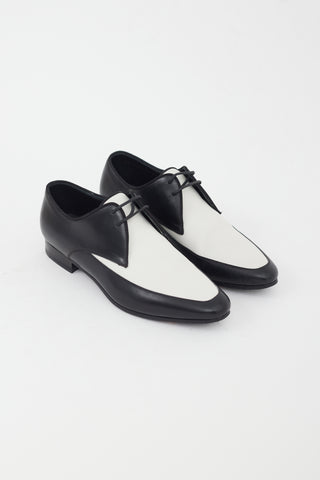 Saint Laurent Black & White Leather Oxford